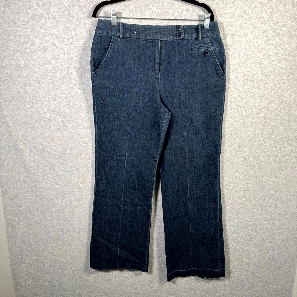 Larry Levine Petite Jeans Womens‎ 12P Blue Denim Cotton Medium Wash Straight Leg